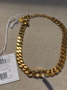Dior Gold Chain Choker with CD Logo